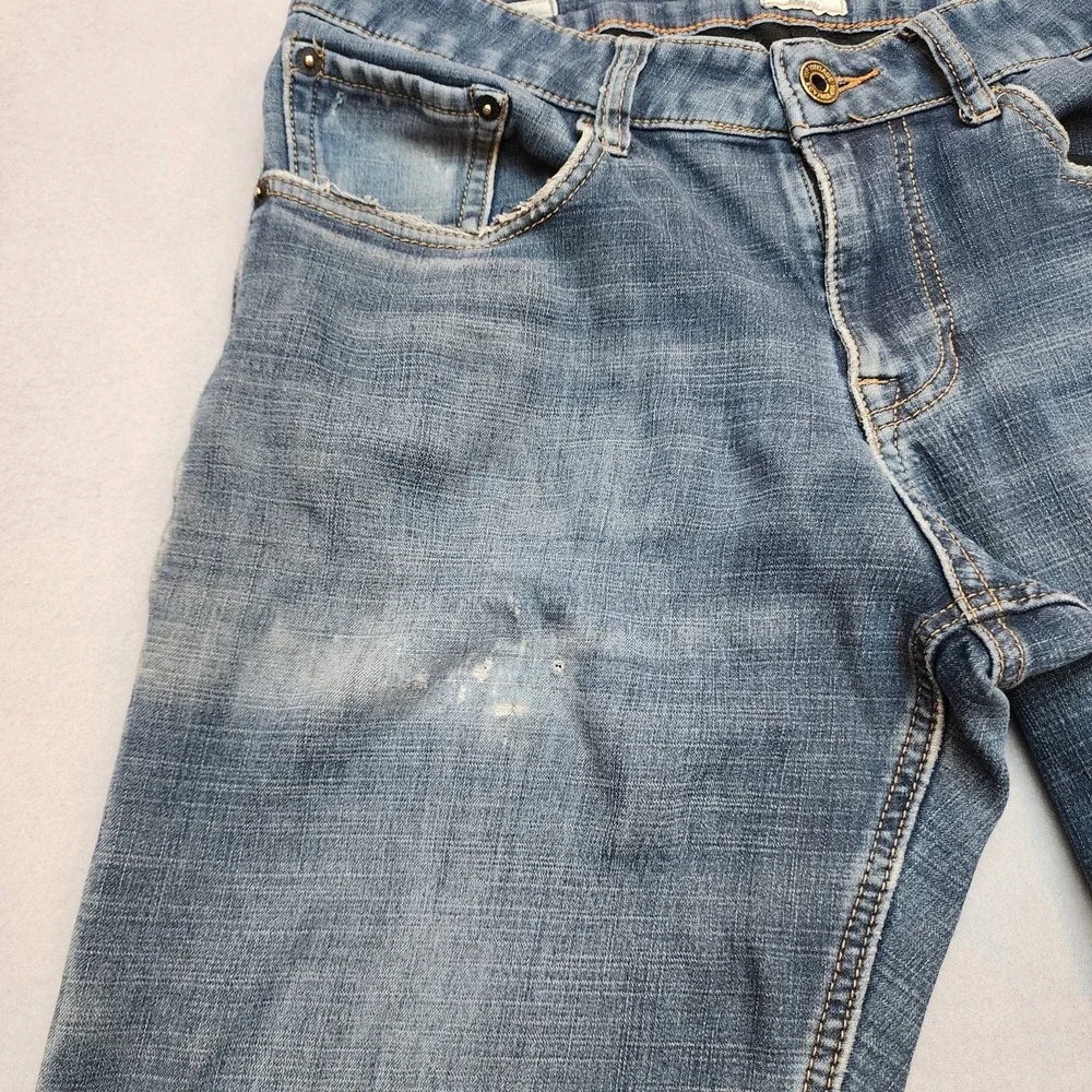 Weatherproof Vintage Fleece Lined Men's Regular Fit Distressed Jeans  32x32 Blue
